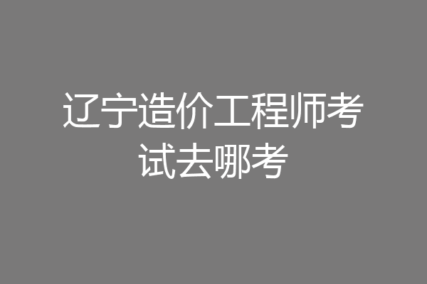 辽宁造价工程师考试去哪考