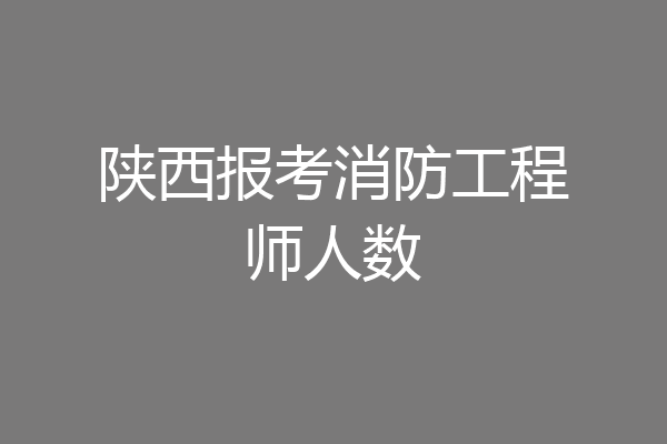 陕西报考消防工程师人数