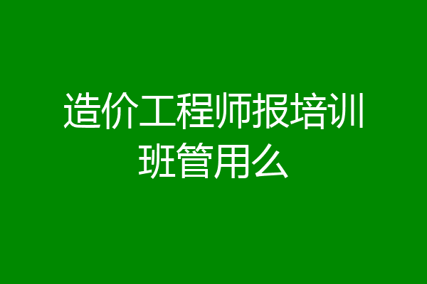 造价工程师报培训班管用么