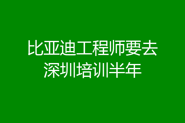 比亚迪工程师要去深圳培训半年