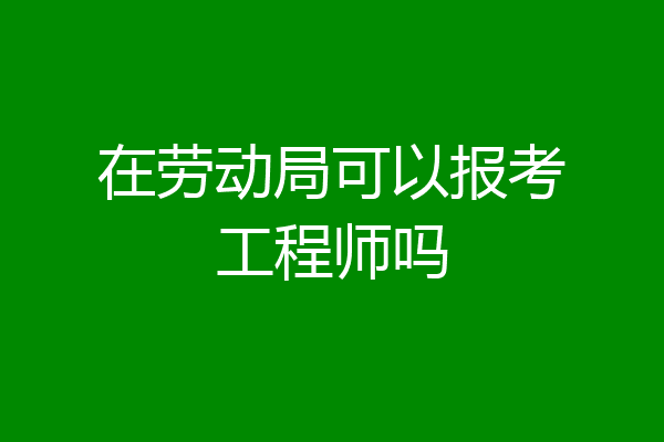 在劳动局可以报考工程师吗