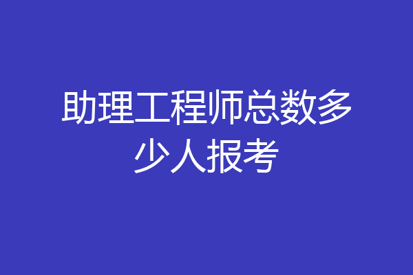 助理工程师总数多少人报考