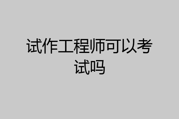 试作工程师可以考试吗