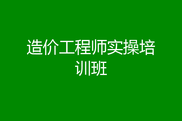 造价工程师实操培训班