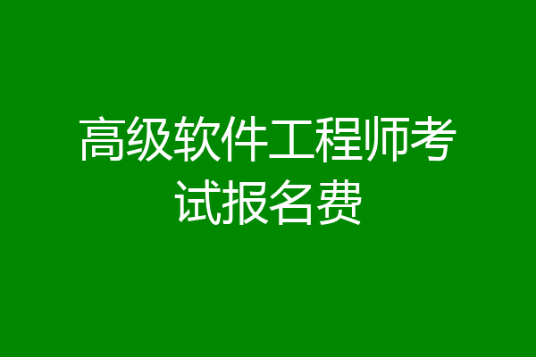 高级软件工程师考试报名费