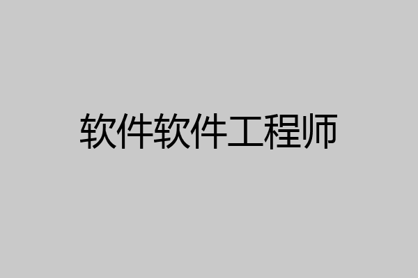 软件软件工程师