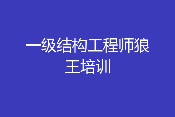 一级结构工程师狼王培训