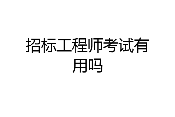 招标工程师考试有用吗