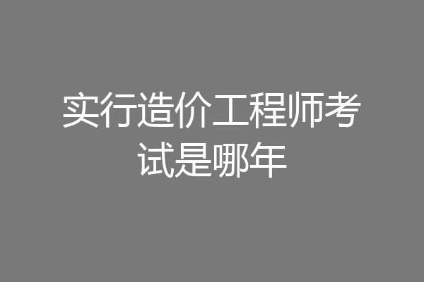 实行造价工程师考试是哪年