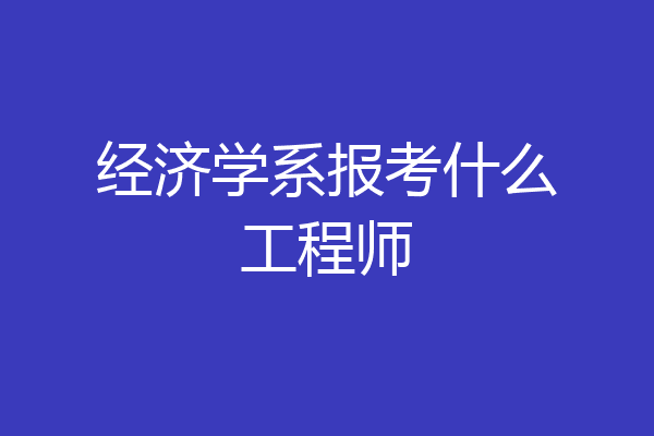经济学系报考什么工程师