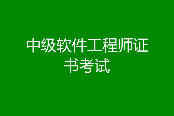 中级软件工程师证书考试