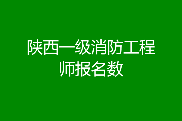 陕西一级消防工程师报名数