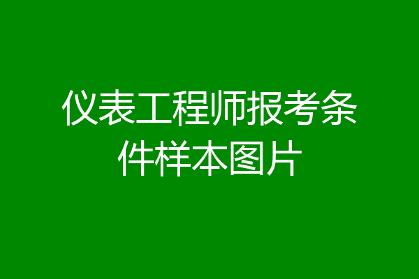 仪表工程师报考条件样本图片