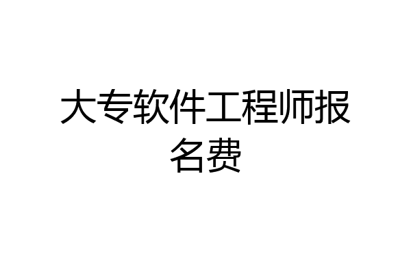大专软件工程师报名费