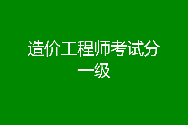 造价工程师考试分一级