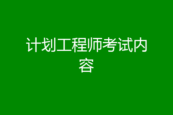 计划工程师考试内容