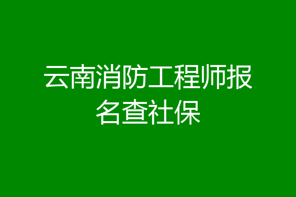 云南消防工程师报名查社保