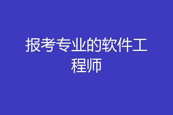 报考专业的软件工程师