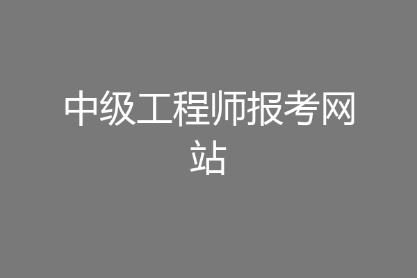 中级工程师报考网站