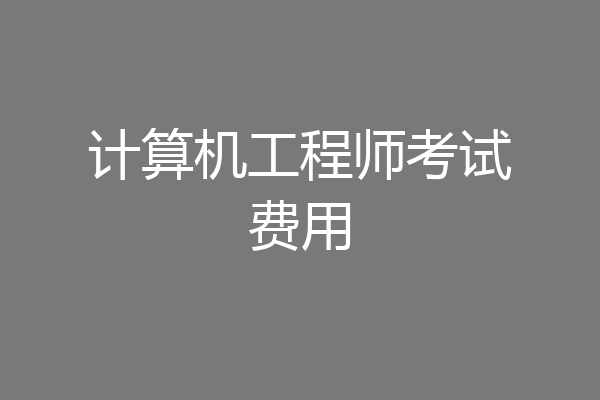 计算机工程师考试费用
