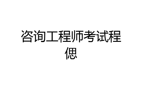 咨询工程师考试程偲