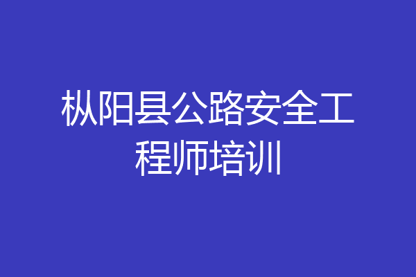 枞阳县公路安全工程师培训
