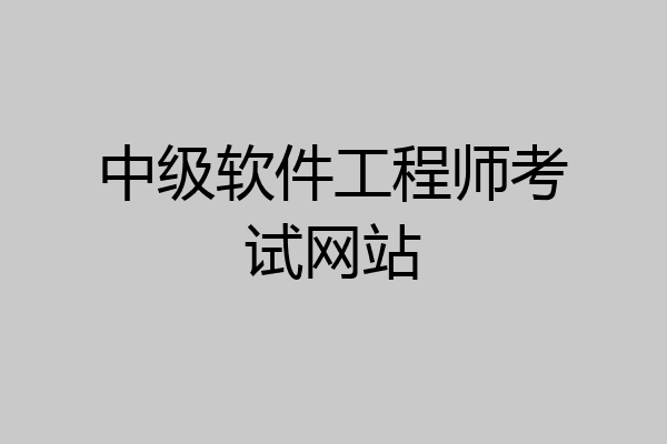 中级软件工程师考试网站