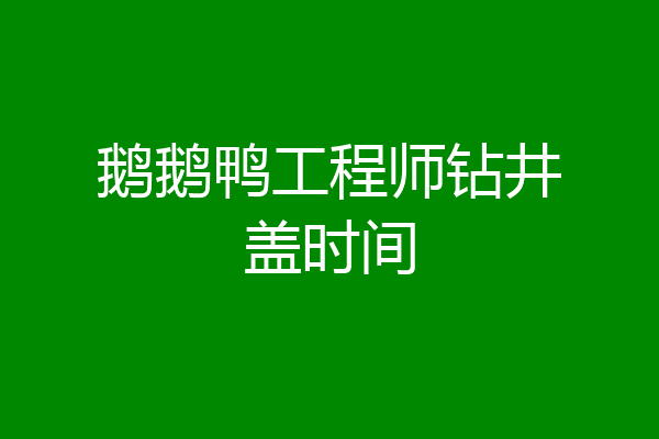 鹅鹅鸭工程师钻井盖时间