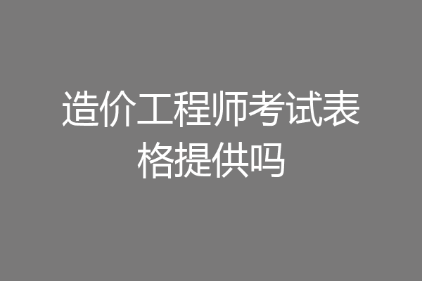 造价工程师考试表格提供吗