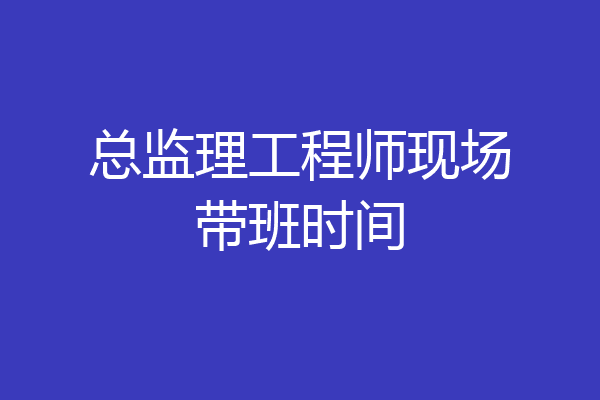 总监理工程师现场带班时间