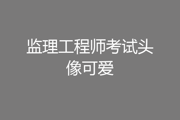 监理工程师考试头像可爱
