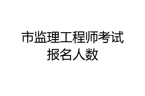 市监理工程师考试报名人数