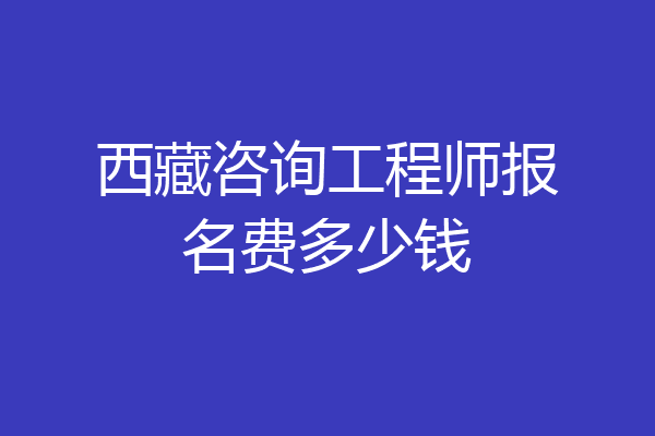西藏咨询工程师报名费多少钱