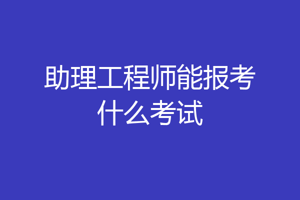 助理工程师能报考什么考试