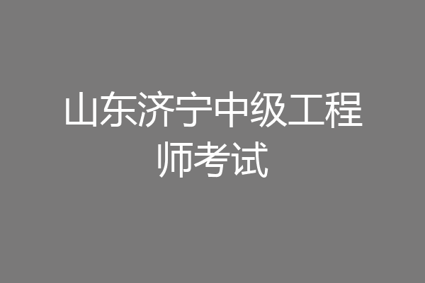 山东济宁中级工程师考试