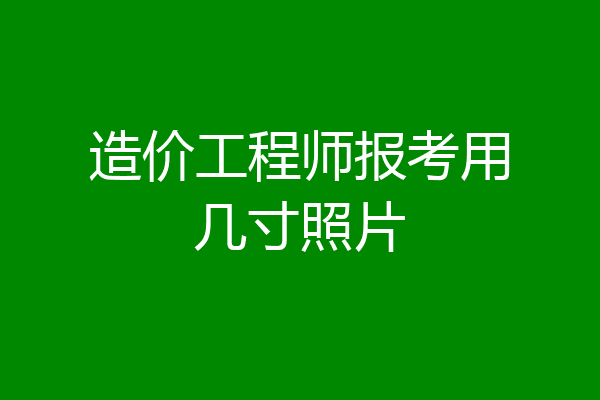 造价工程师报考用几寸照片