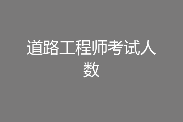 道路工程师考试人数
