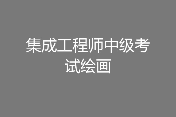 集成工程师中级考试绘画