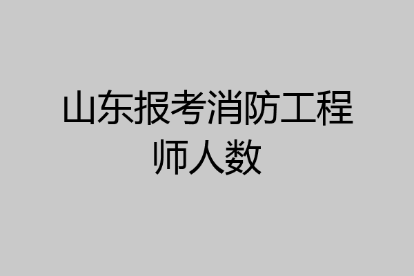 山东报考消防工程师人数