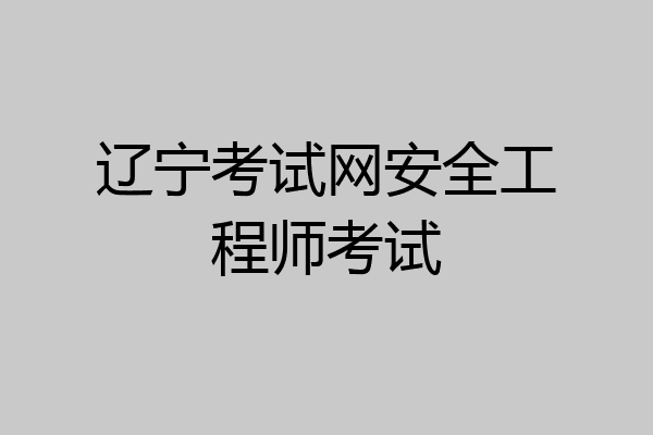 辽宁考试网安全工程师考试