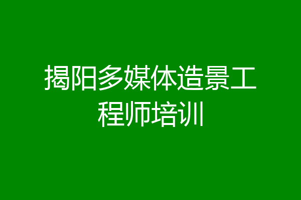 揭阳多媒体造景工程师培训