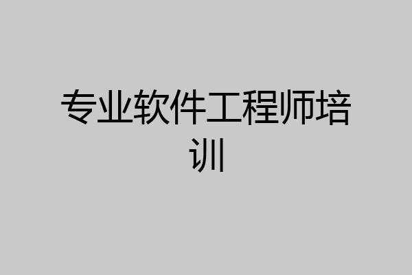 专业软件工程师培训