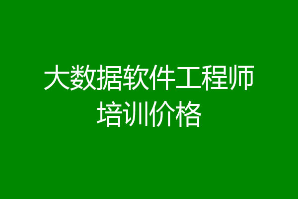 大数据软件工程师培训价格