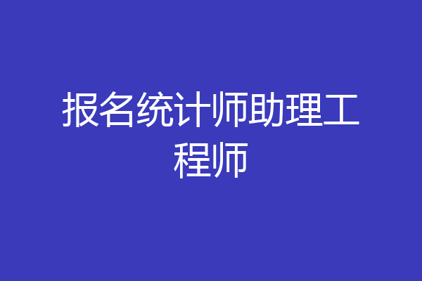 报名统计师助理工程师
