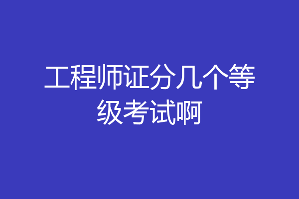 工程师证分几个等级考试啊