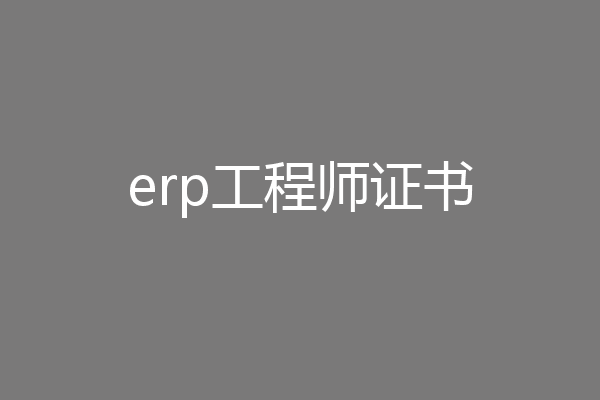 erp工程师证书