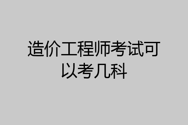 造价工程师考试可以考几科