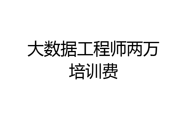大数据工程师两万培训费
