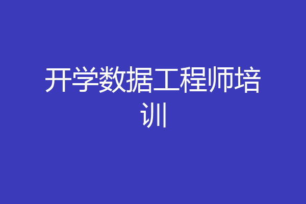 开学数据工程师培训