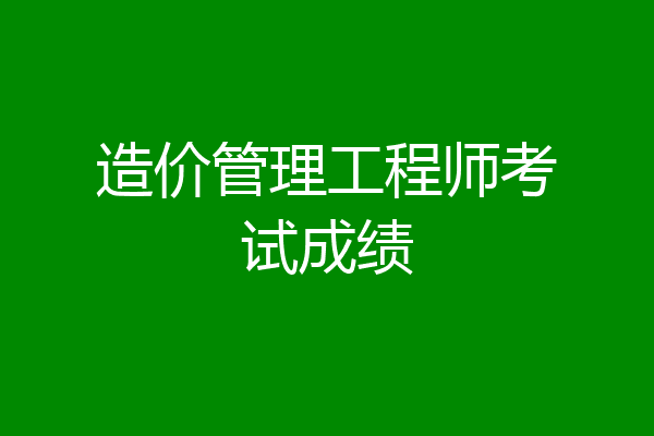 造价管理工程师考试成绩